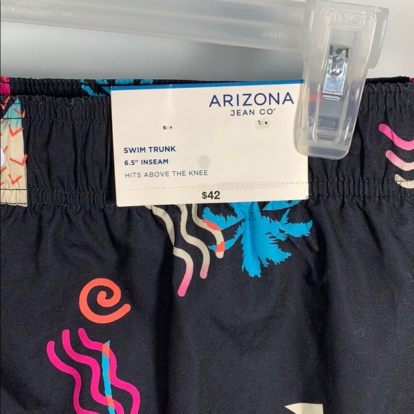 Arizona Jean Co Men’s Palm Tree Funky Swim Trunks - Picture 3 of 6